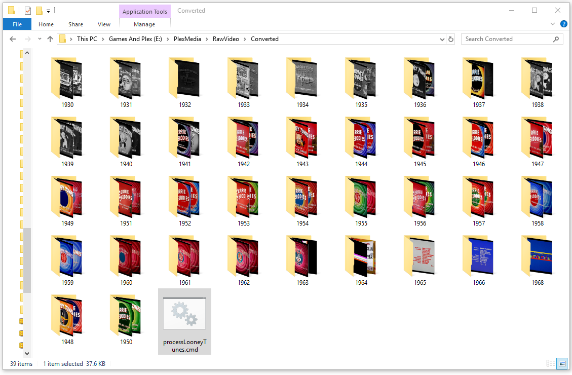 all the organized files and folders